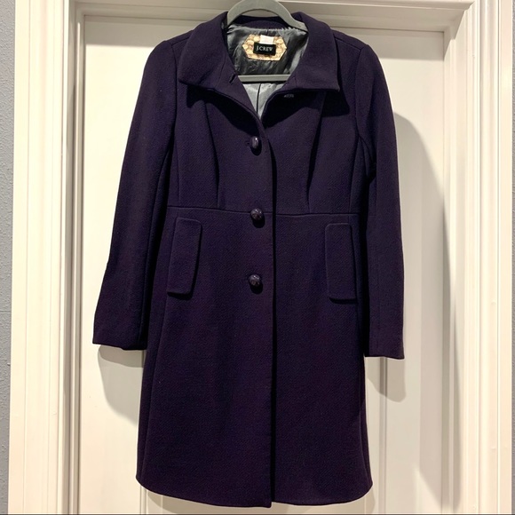 J Crew Plum Carlin Wool Dress Coat sz Small - Picture 2 of 13